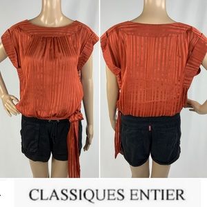 CLASSIQUES ENTIER tonal stripe silk blouse
